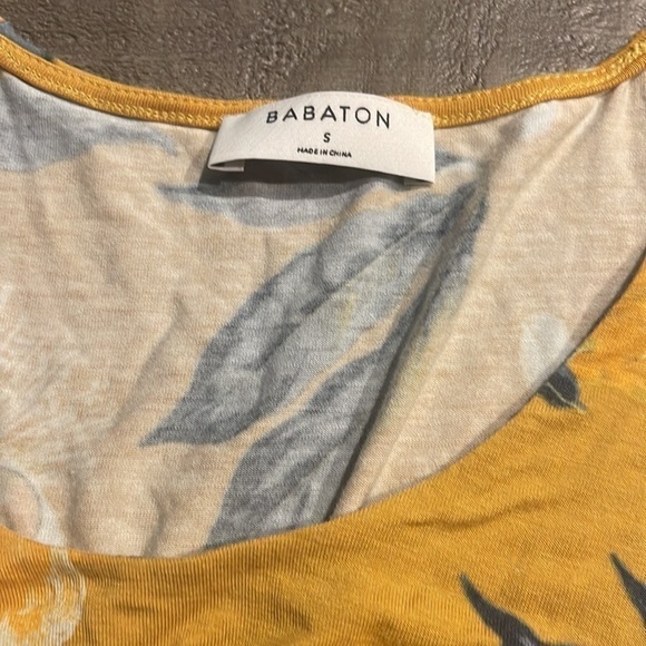 Babaton tie-front crop tank top Yellow Floral S aritzia - Picture 8 of 9